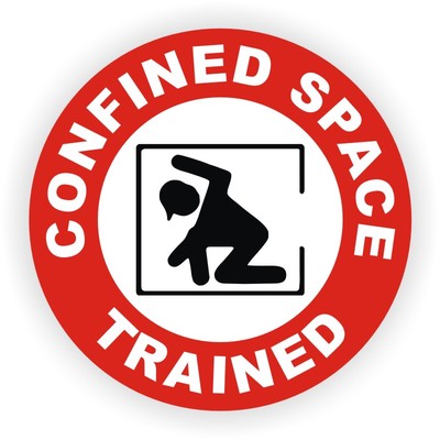 Confined Space Trained Hard Hat Decal / Helmet Sticker Label Safety Worker