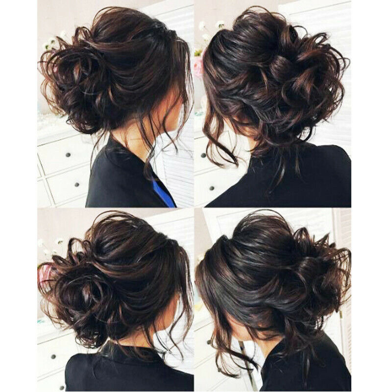 Thick Hair Extensions Scrunchie Wrap Messy Bun Updo Curly Ponytail