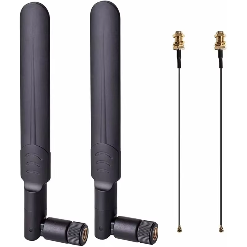 2 x 8dBi WiFi Antenna 2.4GHz 5.8GHz Dual Band RP-SMA Male +2 x 15CM I-P-E-X-1 to