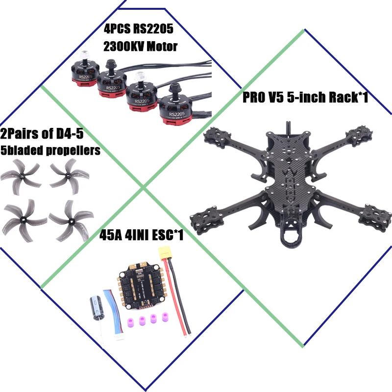 B-CUBE PRO V5 5inch FPV Drone Frame Kit Carbon Fiber Racing Quadcopter Freestyle