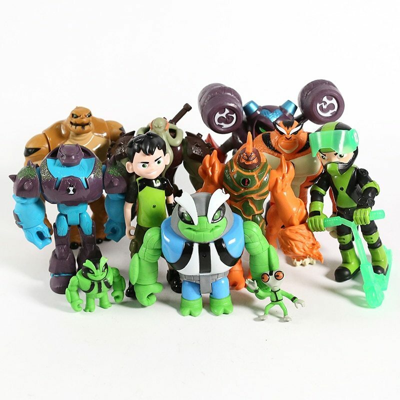 9PCS Ben 10 Action Figures Toy Tennyson Four Arms Heatblast Cake