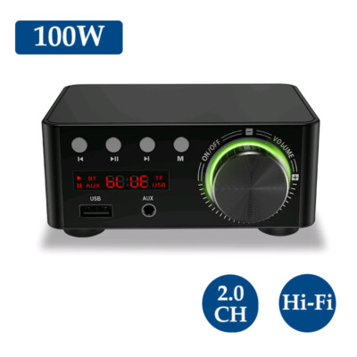  BT5.0 Digital   Stereo Audio Amp 100W Dual Channel Sound C3T9