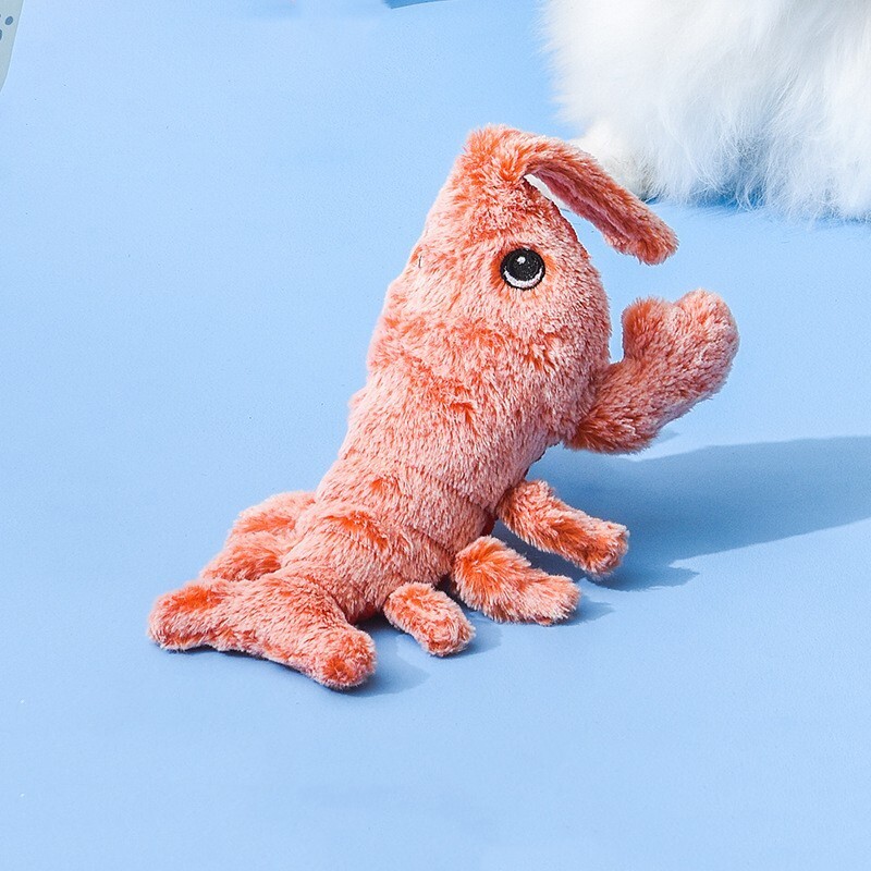 Plush Lobster Pet Interactive Toys Usb Charging Flopping Shrimp