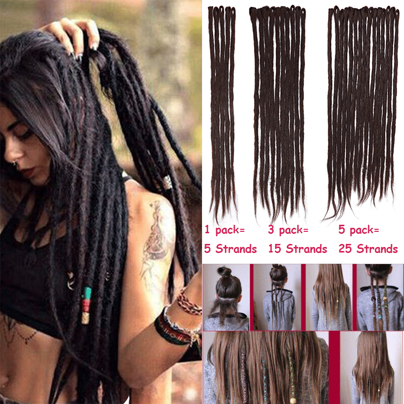 Full Head Crochet Dreads 100% Handmade Dreadlocks Thick Hair Extensions As Human
