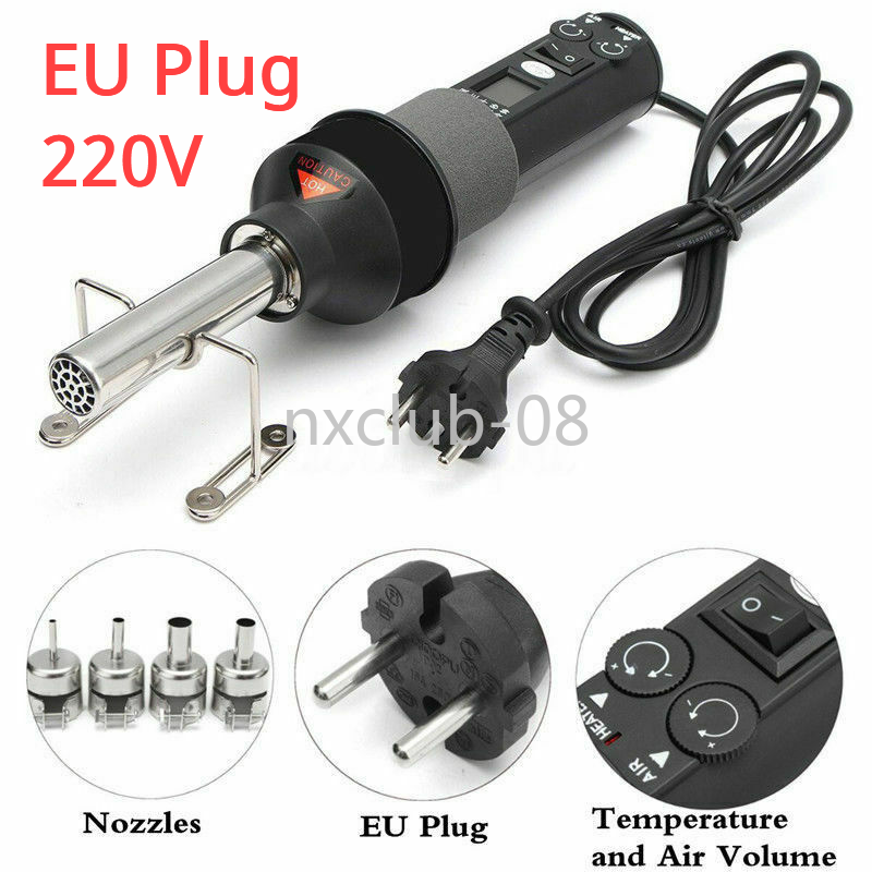 LCD Soldering Station Hot Air Gun ICs SMD 220V 450W 450℃ for BGA Nozzle Desolder