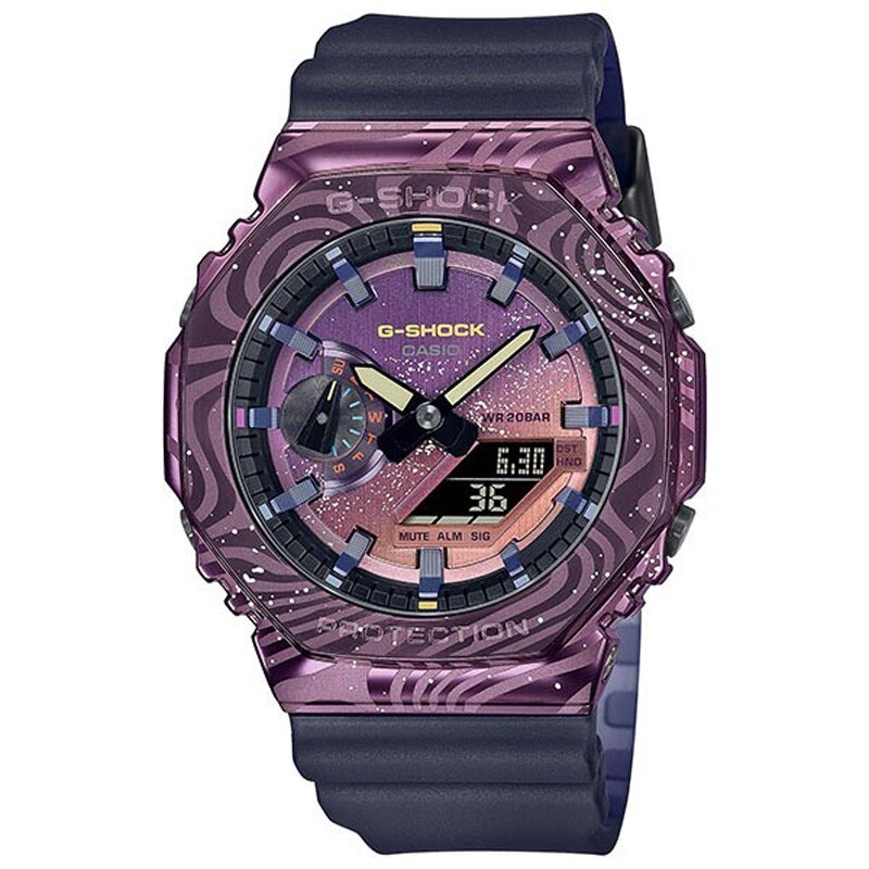 Pre-owned Casio G-shock Gm-2100mwg-1ajr Milky Way Metal Case Analog Digital Men Watch