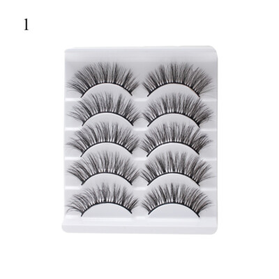 5 Pair 3D Mink False Eyelashes Wispy Cross Long Thick Soft Fake Eye Lashes NEW