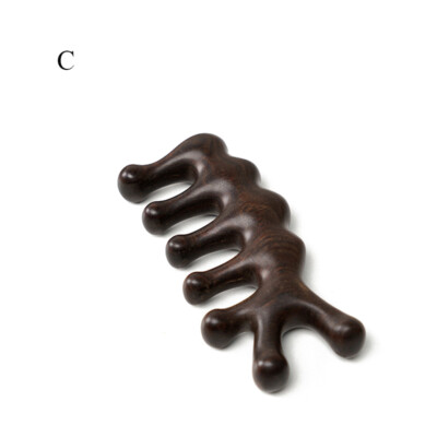 Head Meridian Massage Comb Acupuncture Therapy Hair Gua Sha Massager Tool Wood 