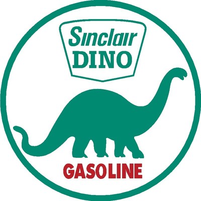 2 X VINTAGE SINCLAIR DINO GASOLINE STICKER SIGNS
