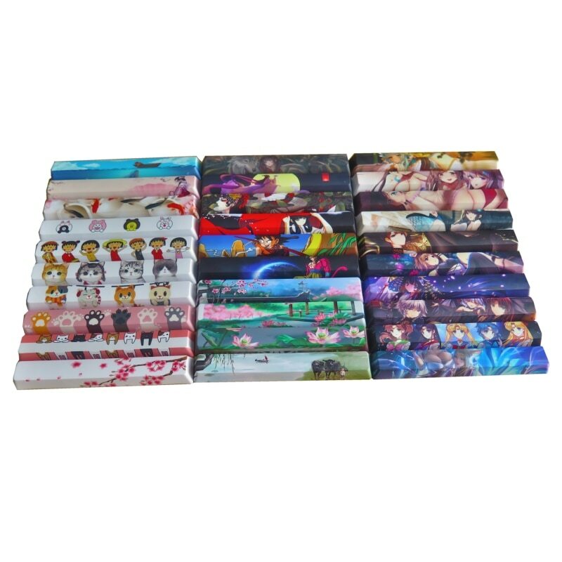 3 Custom Anime Keycap Set For Mechanical Keyboard Waifu Key Caps Spacebar Set
