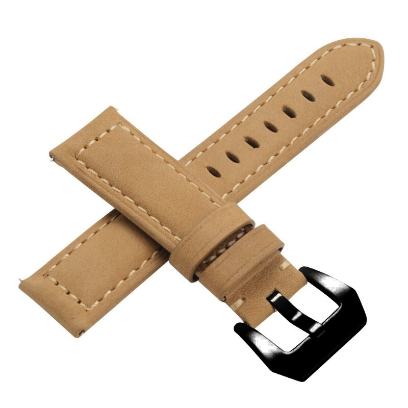 Herren Schnellverschluss Retro Leder Uhrenarmband Ersatz Armbanduhr 20mm 22mm