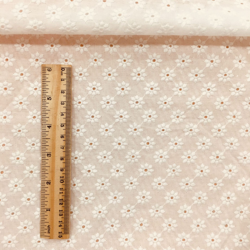 Bestickt Blumen Baumwolle Stoff Von Meter Breite 130cm für Kleid Nähen Craft DIY