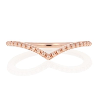 Pandora Rose Beaded Wishbone Ring - Silver NEW Authentic 56 (US 7.5) 186315
