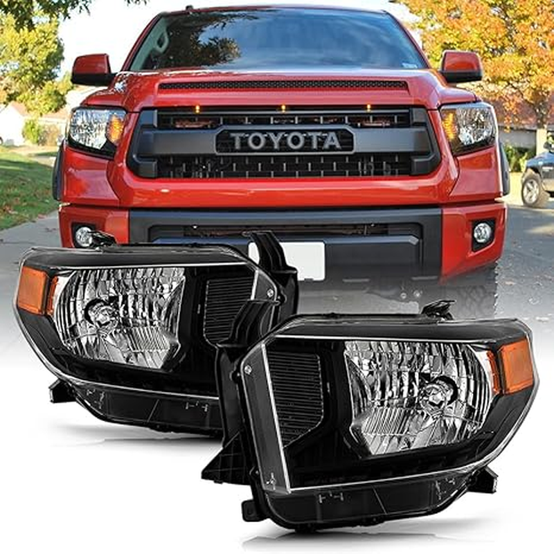 Pair Black Housing Headlights for For 2014-2018 Toyota Tundra Pickup | TRD Style