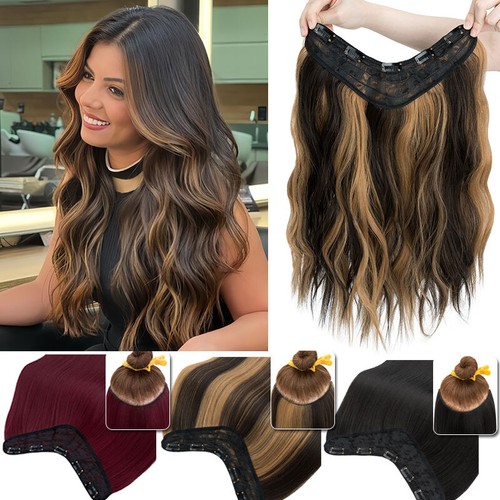 Highlight Natural Hair Extension Half Head Clip in One Piece Straight Wavy Curly