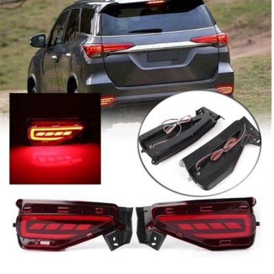 For Toyota Fortuner 2015-2017 Red LED Rear Bumper Tail Brake Light Lamp
