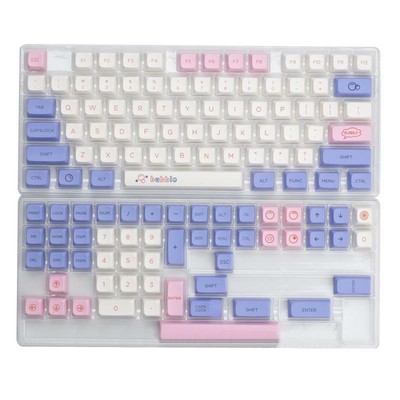 PBT 126 Keycaps XDA Profile Cute Bubble Keycap for Mechanical Keyboard Dye Sub