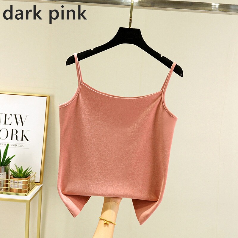 Women Spaghetti Strap Tank Top Thermal Camisole Vest Warm Fleece Lined Winter