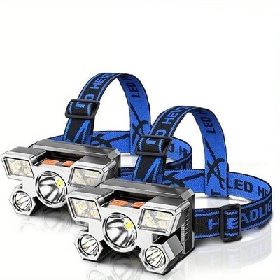 1 LED Headlamp Rechargeable Waterproof Headlight for Camping Running Fishing