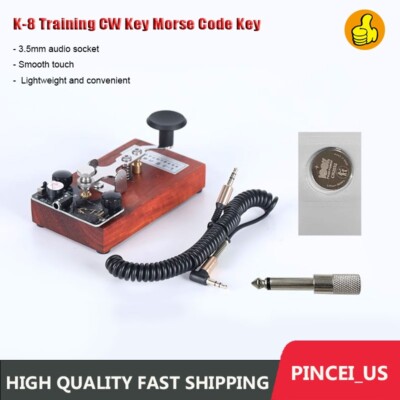 K-8 Training CW Key Sound Light Manual Transmission Training Morse Code Key pe66
