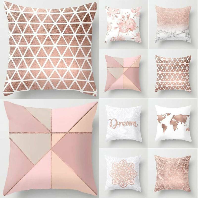 Rose Gold Rosa Kissenbezug Kissenhülle Dekokissen Couchkissen Kissen Hüllen Neu