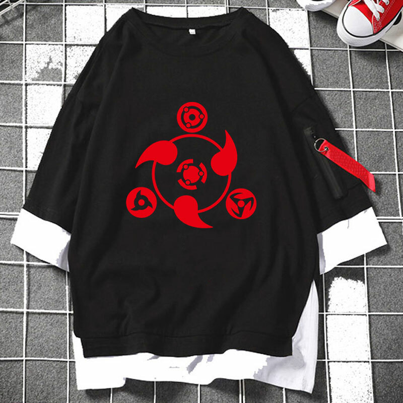 Details About Hokage Kakashi Itachi Uchiha Sharingan Layered T Shirts Casual Zipper Loose Tee
