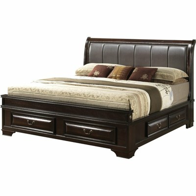 Glory Furniture LaVita King Storage Bed in Cappuccino