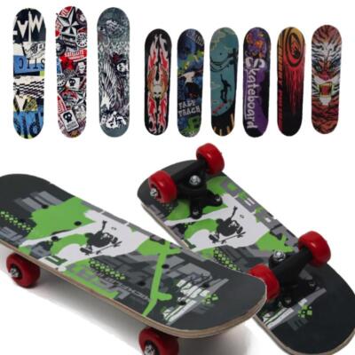 Skateboard Skate In Legno Fantasia Design Colorato Bambini Ragazzi Varie Misure