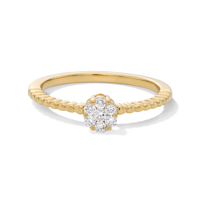 1/6 Ct Round Cut Lab-Grown Diamond Twist Ring 14K Yellow Gold Plated