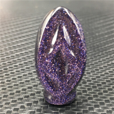 2PCS Carved Blue goldstone Source Of Life Genitalia reiki healing