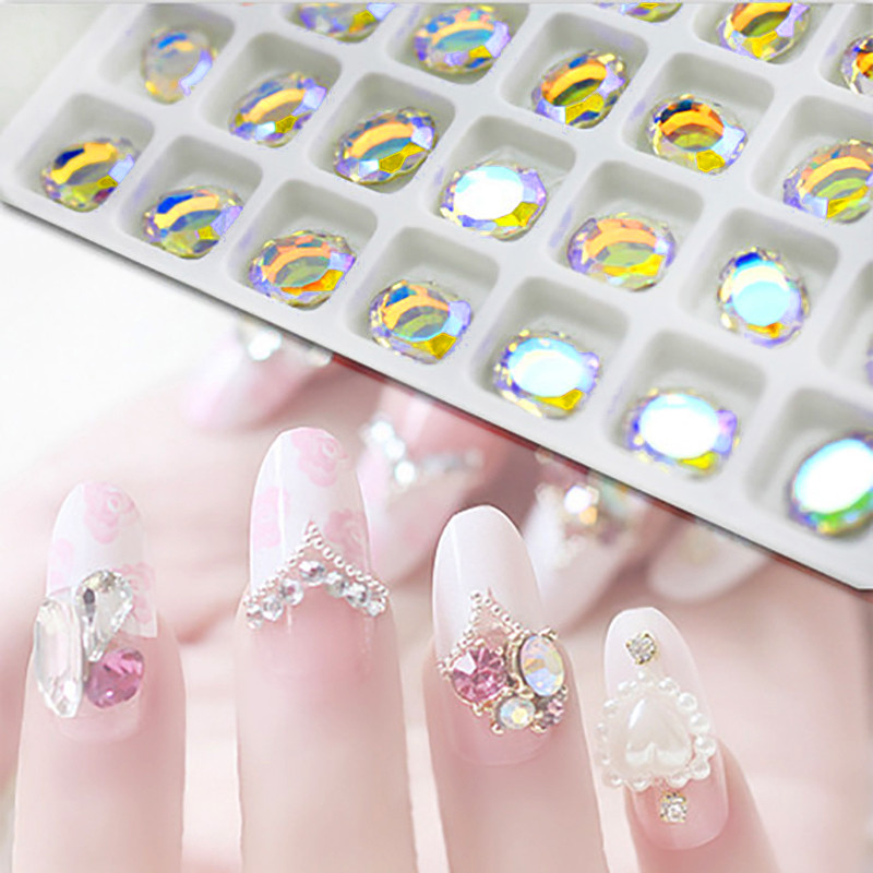 20 50 100pcs Crystal AB Nail Art Rhinestones FlatBack Glitter Gems Nails Decor