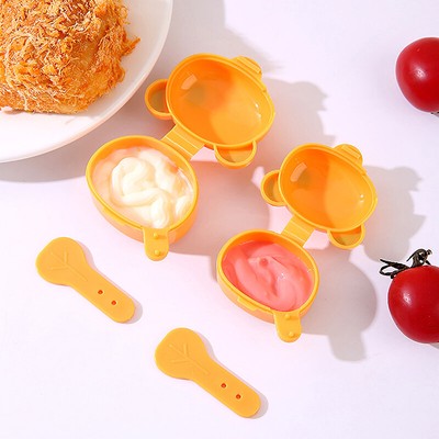 2Pcs Mini Sauce Squeeze Bottle Ketchup Mustard Container Leakproof Dispenser CB