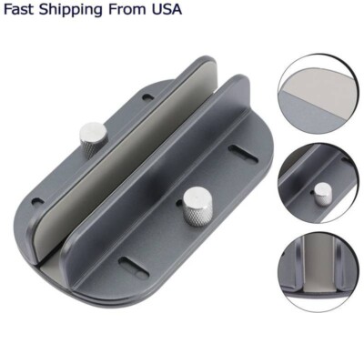 Vertical Aluminum Laptop Holder Desktop Stand with Adjustable Dock, SILVER
