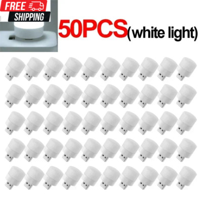 50-1PCS USB Night Light Mini LED Night Light USB Plug Lamp Power Bank Charging