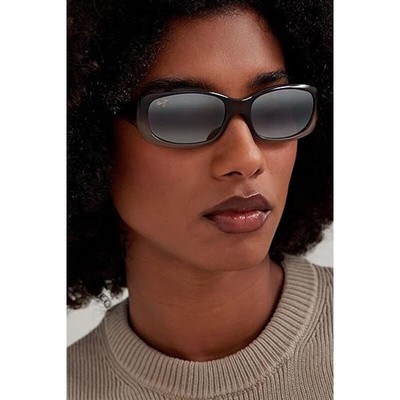 Pre-owned Maui Jim Women's Polarized Rectangular Sunglasses Small In Brown