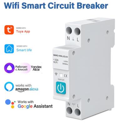 Tuya WiFi Smart Circuit Breaker Switch 1P 63A DIN Rail Smart Home ZigBee US