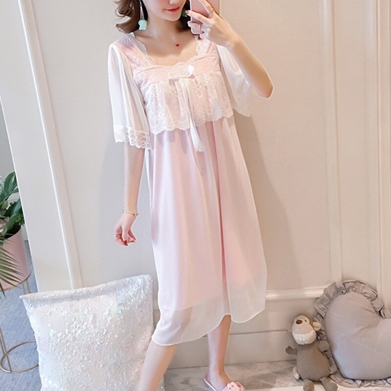 Donna Lolita Da Abito Pizzo Principessa Fairy Biancheria Notte Ruffles