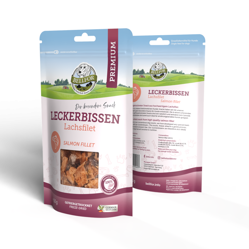 Bellfor - Gesunder Freeze-Snack für Hunde Lachsfilet (gefriergetrocknet) - 50 g
