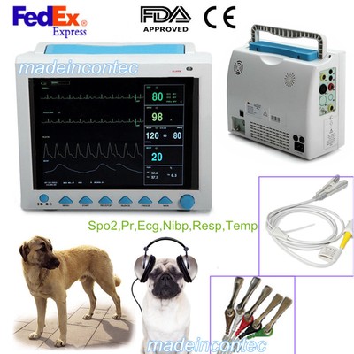 VET Veterinary Patient Monitor Multi-Parameter Monitor,ECG,SPO2,NIBP,RESP,TEMP