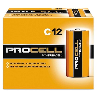 Duracell Procell Alkaline Batteries, C, 12/Box