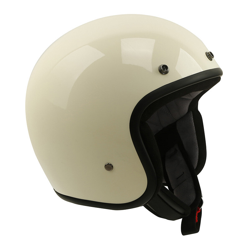DOT 3/4 Open Face Helmet Adult Retro Vintage White Motorcycle Racer M/L/XL/XXL