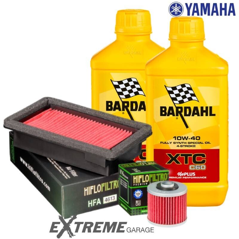 Kit Tagliando Olio Motore Bardahl Filtri Aria Olio Yamaha MT-03 2006 2007 Hiflo