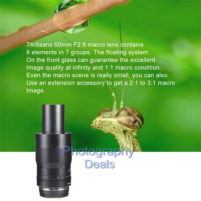 7artisans 60mm F2.8 Manual Focus Macro Lens For Sony E Mount A6500 A6400 Camera