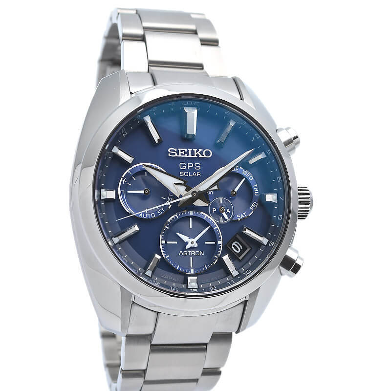 Pre-owned Seiko Astron Sbxc019 5x Series Gps Radio Solar Watch Blue Dial Sapphire Crystal