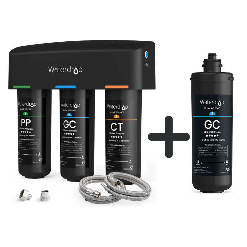 Waterdrop TSA 3-stage Under Sink Water Filter, With 10GC Filter