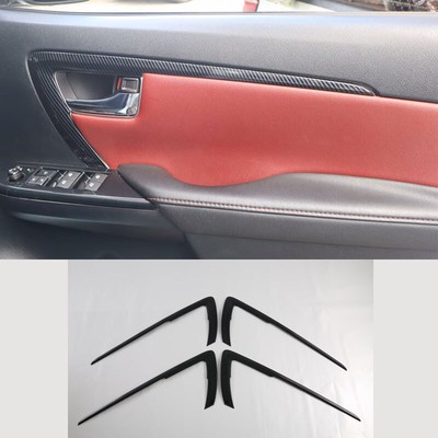 4PCS For 2024 Toyota Fortuner ABS Carbon Fiber Interior Door Panel Strip Trim