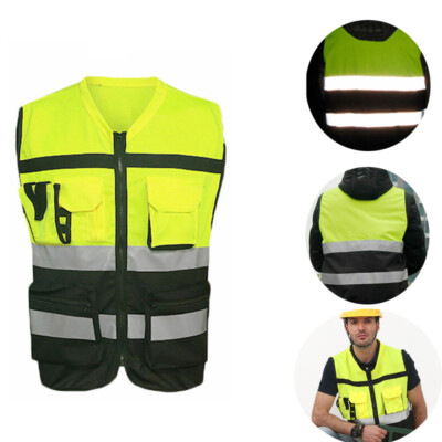 Reflective Safety Vest High Visibility Driving Jacket Night Security Waistcoat