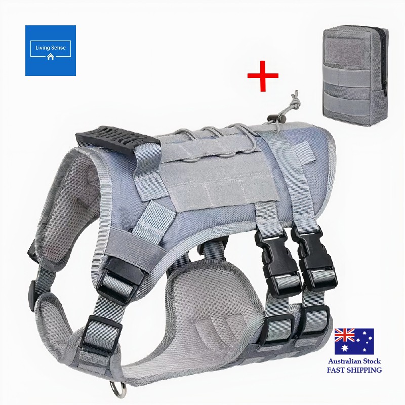 Tactical Dog Harness No Pull Vest Military Training Pet Adjustable Working - Picture 7 of 7