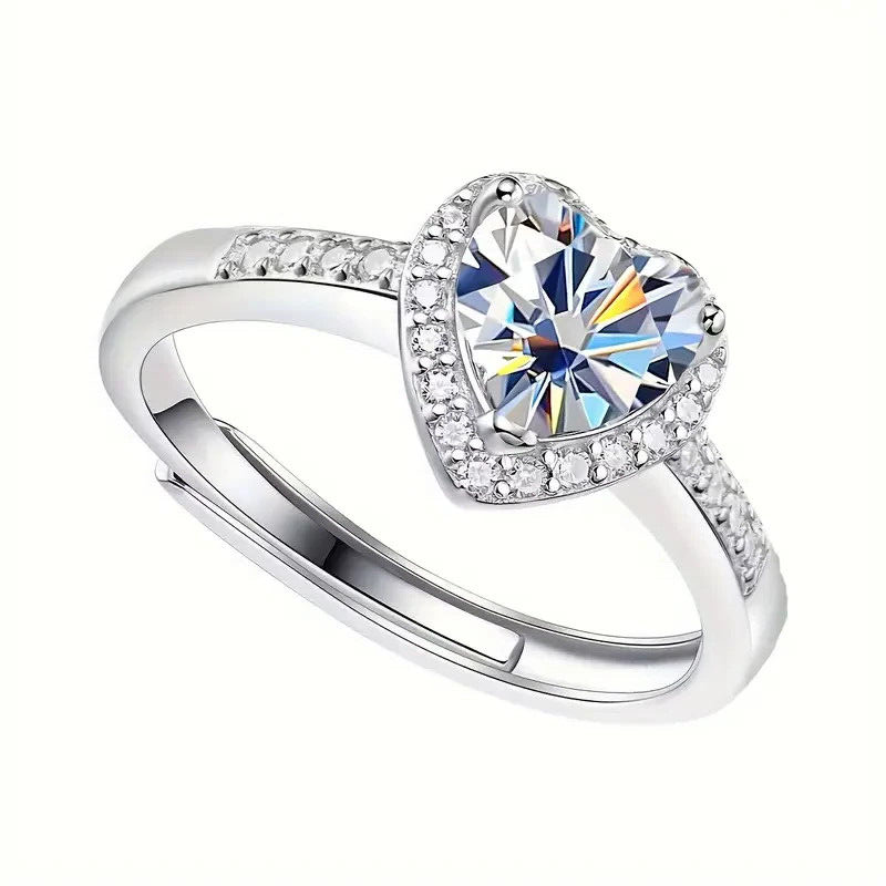 Heart Ring Promise Ring Genuine 925 Sterling Silver Heart
