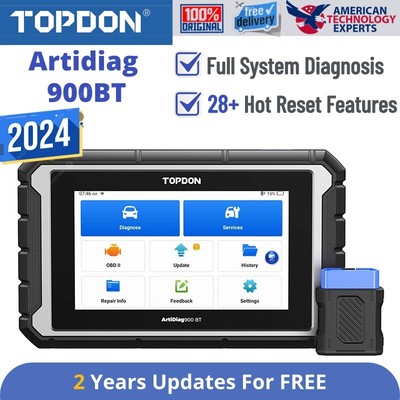 2024 TOPDON Artidiag 900BT Automotive Scanner Full System Diagnostic E-CU Coding